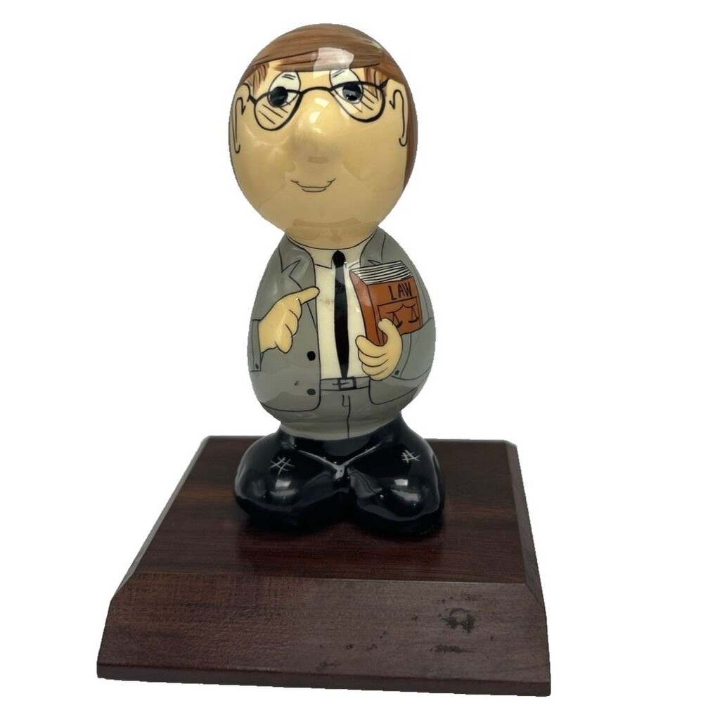 Vintage 1991 Signed Gustavo Lawyer Figurine Desk Decor Caricature Statue